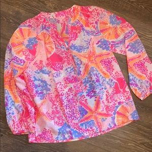 Lilly Pulitzer Elsa silk top size M
